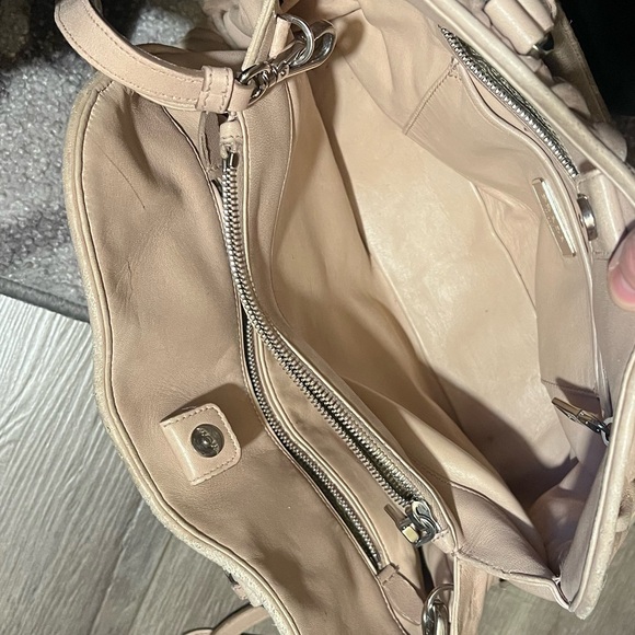 Prada Cream/ Beige/ Pink Leather Handbag - Picture 9 of 16